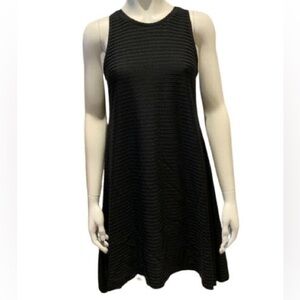 Club Monaco Black Ribbed Knit Swing Dress Size Small